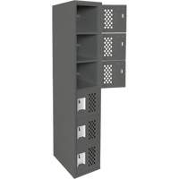 Assembled Lockerettes Clean Line Perforated Economy Lockers, 6 -tier, 18" x 72" x 12", Steel Air Extreme Inc.