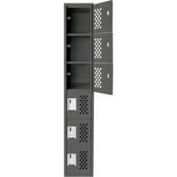 Assembled Lockerettes Clean Line Perforated Economy Lockers, 6 -tier, 18" x 72" x 12", Steel Air Extreme Inc.