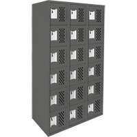 Assembled Lockerettes Clean Line Perforated Economy Lockers, 6 -tier, Bank of 3, 18" x 72" x 12", Steel Air Extreme Inc.