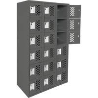 Assembled Lockerettes Clean Line Perforated Economy Lockers, 6 -tier, Bank of 3, 18" x 72" x 12", Steel Air Extreme Inc.