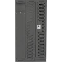 Clean Line Lockers, Bank of 3, 36" x 15" x 76", Steel, Charcoal, Rivet (Assembled), Perforated Air Extreme Inc.