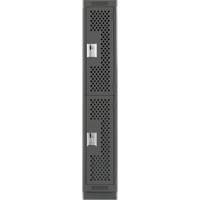 Clean Line Lockers, 2 -tier, 12" x 15" x 76", Steel, Charcoal, Rivet (Assembled), Perforated Air Extreme Inc.