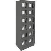 Clean-Line Perforated Lockerette, 6 -tier, Bank of 2, 12" x 72" x 12", Steel Air Extreme Inc.