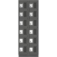 Clean-Line Perforated Lockerette, 6 -tier, Bank of 2, 12" x 72" x 12", Steel Air Extreme Inc.