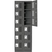 Clean-Line Perforated Lockerette, 6 -tier, Bank of 2, 12" x 72" x 12", Steel Air Extreme Inc.