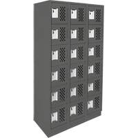 Clean-Line Perforated Lockerette, 6 -tier, Bank of 3, 12" x 72" x 12", Steel Air Extreme Inc.