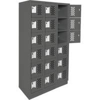 Clean-Line Perforated Lockerette, 6 -tier, Bank of 3, 12" x 72" x 12", Steel Air Extreme Inc.