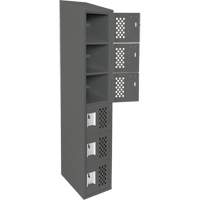 Assembled Lockerettes Clean Line Perforated Economy Lockers, 6 -tier, 18" x 72" x 12", Steel Air Extreme Inc.