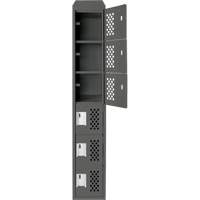 Assembled Lockerettes Clean Line Perforated Economy Lockers, 6 -tier, 18" x 72" x 12", Steel Air Extreme Inc.