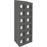 Assembled Lockerettes Clean Line Perforated Economy Lockers, 6 -tier, Bank of 2, 18" x 72" x 12", Steel Air Extreme Inc.