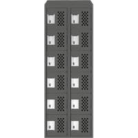 Assembled Lockerettes Clean Line Perforated Economy Lockers, 6 -tier, Bank of 2, 18" x 72" x 12", Steel Air Extreme Inc.