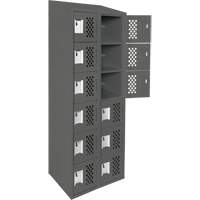 Assembled Lockerettes Clean Line Perforated Economy Lockers, 6 -tier, Bank of 2, 18" x 72" x 12", Steel Air Extreme Inc.