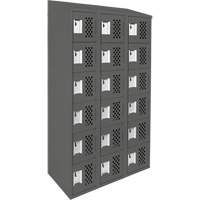 Assembled Lockerettes Clean Line Perforated Economy Lockers, 6 -tier, Bank of 3, 18" x 72" x 12", Steel Air Extreme Inc.