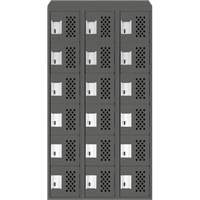 Assembled Lockerettes Clean Line Perforated Economy Lockers, 6 -tier, Bank of 3, 18" x 72" x 12", Steel Air Extreme Inc.