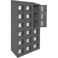 Assembled Lockerettes Clean Line Perforated Economy Lockers, 6 -tier, Bank of 3, 18" x 72" x 12", Steel Air Extreme Inc.