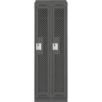 Clean Line Lockers, Bank of 2, 24" x 15" x 82", Steel, Charcoal, Rivet (Assembled), Perforated Air Extreme Inc.