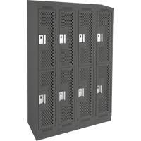 Casiers Clean Line, 2 niveaux, Bloc de 4, 48" x 12" x 82", Acier, Charbon, Rivet (assembl&eacute;), Perfor&eacute; Air Extreme Inc.