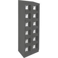 Clean-Line Perforated Lockerette, 6 -tier, Bank of 2, 12" x 72" x 12", Steel Air Extreme Inc.