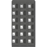 Clean-Line Perforated Lockerette, 6 -tier, Bank of 3, 12" x 72" x 12", Steel Air Extreme Inc.