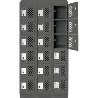 Clean-Line Perforated Lockerette, 6 -tier, Bank of 3, 12" x 72" x 12", Steel Air Extreme Inc.