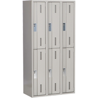 Concorde Heavy-Duty Lockers, 2 -tier, Bank of 3, 36" x 18" x 72", Steel, Grey, Welded (Assembled) Air Extreme Inc.