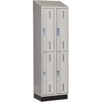 Concorde Heavy-Duty Lockers, 2 -tier, Bank of 2, 24" x 18" x 82", Steel, Grey, Welded (Assembled) Air Extreme Inc.