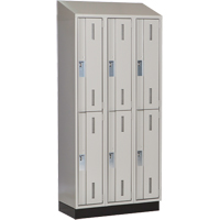 Concorde Heavy-Duty Lockers, 2 -tier, Bank of 3, 36" x 18" x 82", Steel, Grey, Welded (Assembled) Air Extreme Inc.