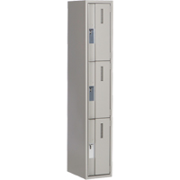 Concorde Heavy-Duty Lockers, 3 -tier, 12" x 18" x 72", Steel, Grey, Welded (Assembled) Air Extreme Inc.