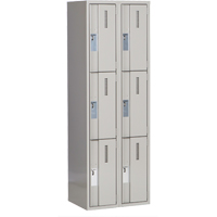 Concorde Heavy-Duty Lockers, 3 -tier, Bank of 2, 24" x 18" x 72", Steel, Grey, Welded (Assembled) Air Extreme Inc.