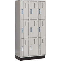 Concorde Heavy-Duty Lockers, 3 -tier, Bank of 3, 36" x 18" x 76", Steel, Grey, Welded (Assembled) Air Extreme Inc.