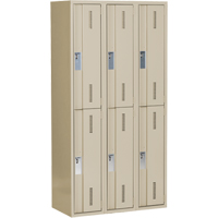 Concorde Heavy-Duty Lockers, 2 -tier, Bank of 3, 36" x 18" x 72", Steel, Beige, Welded (Assembled) Air Extreme Inc.