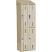 Concorde Heavy-Duty Lockers, 2 -tier, Bank of 2, 24" x 18" x 78", Steel, Beige, Welded (Assembled) Air Extreme Inc.