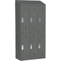 Concorde Heavy-Duty Lockers, 2 -tier, Bank of 3, 36" x 18" x 78", Steel, Charcoal, Welded (Assembled) Air Extreme Inc.