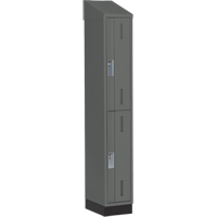 Concorde Heavy-Duty Lockers, 2 -tier, 12" x 18" x 82", Steel, Charcoal, Welded (Assembled) Air Extreme Inc.