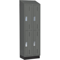 Concorde Heavy-Duty Lockers, 2 -tier, Bank of 2, 24" x 18" x 82", Steel, Charcoal, Welded (Assembled) Air Extreme Inc.