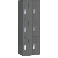 Concorde Heavy-Duty Lockers, 3 -tier, Bank of 2, 24" x 18" x 72", Steel, Charcoal, Welded (Assembled) Air Extreme Inc.