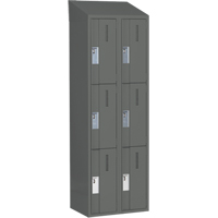 Concorde Heavy-Duty Lockers, 3 -tier, Bank of 2, 24" x 18" x 78", Steel, Charcoal, Welded (Assembled) Air Extreme Inc.