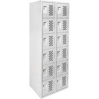 Clean Line Lockerettes, 6 -tier, Bank of 2, 18" x 72" x 12", Steel Air Extreme Inc.