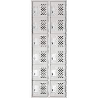 Clean Line Lockerettes, 6 -tier, Bank of 2, 18" x 72" x 12", Steel Air Extreme Inc.