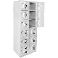 Clean Line Lockerettes, 6 -tier, Bank of 2, 18" x 72" x 12", Steel Air Extreme Inc.