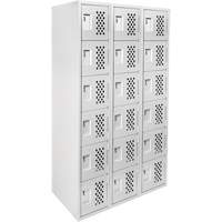 Clean Line Lockerettes, 6 -tier, Bank of 3, 18" x 72" x 12", Steel Air Extreme Inc.