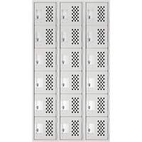 Clean Line Lockerettes, 6 -tier, Bank of 3, 18" x 72" x 12", Steel Air Extreme Inc.