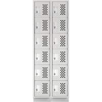 Clean-Line Perforated Lockerette, 6 -tier, Bank of 2, 12" x 72" x 12", Steel Air Extreme Inc.
