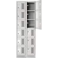 Clean-Line Perforated Lockerette, 6 -tier, Bank of 2, 12" x 72" x 12", Steel Air Extreme Inc.