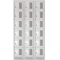 Petit casier perfor&eacute; Clean-Line, 6 niveaux, Bloc de 3, 15" x 72" x 12", Acier Air Extreme Inc.