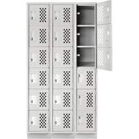 Petit casier perfor&eacute; Clean-Line, 6 niveaux, Bloc de 3, 15" x 72" x 12", Acier Air Extreme Inc.