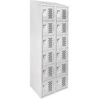 Assembled Lockerettes Clean Line Perforated Economy Lockers, 6 -tier, Bank of 2, 18" x 72" x 12", Steel Air Extreme Inc.
