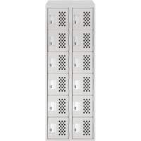 Assembled Lockerettes Clean Line Perforated Economy Lockers, 6 -tier, Bank of 2, 18" x 72" x 12", Steel Air Extreme Inc.