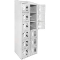 Assembled Lockerettes Clean Line Perforated Economy Lockers, 6 -tier, Bank of 2, 18" x 72" x 12", Steel Air Extreme Inc.
