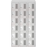 Assembled Lockerettes Clean Line Perforated Economy Lockers, 6 -tier, Bank of 3, 18" x 72" x 12", Steel Air Extreme Inc.